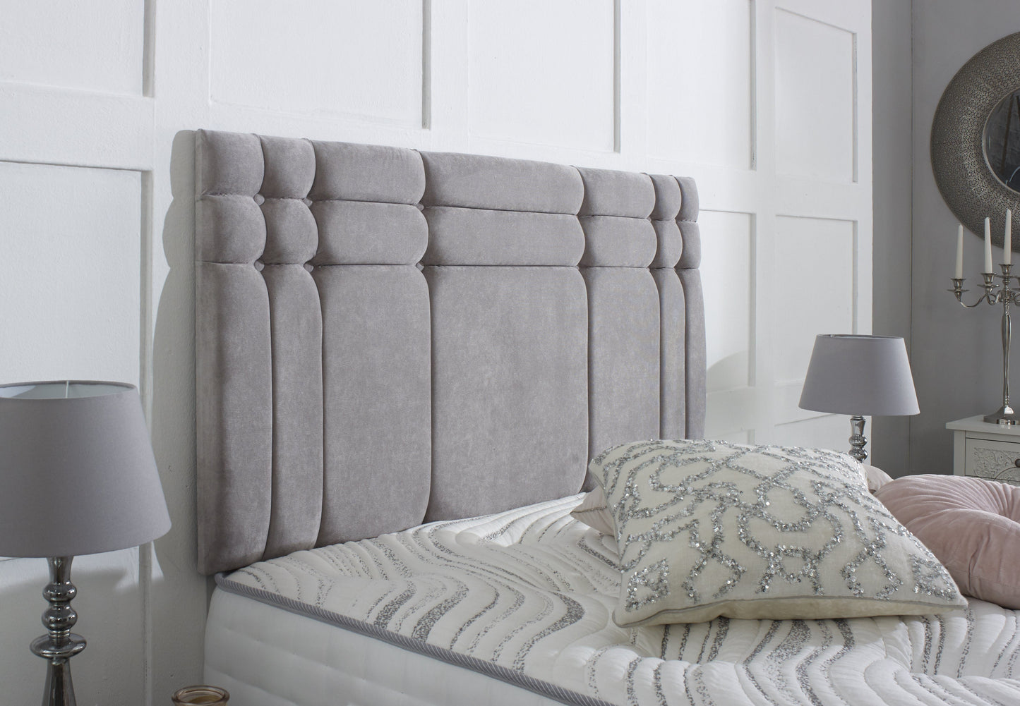 Canterbury Divan Bed Set with Button Headboard