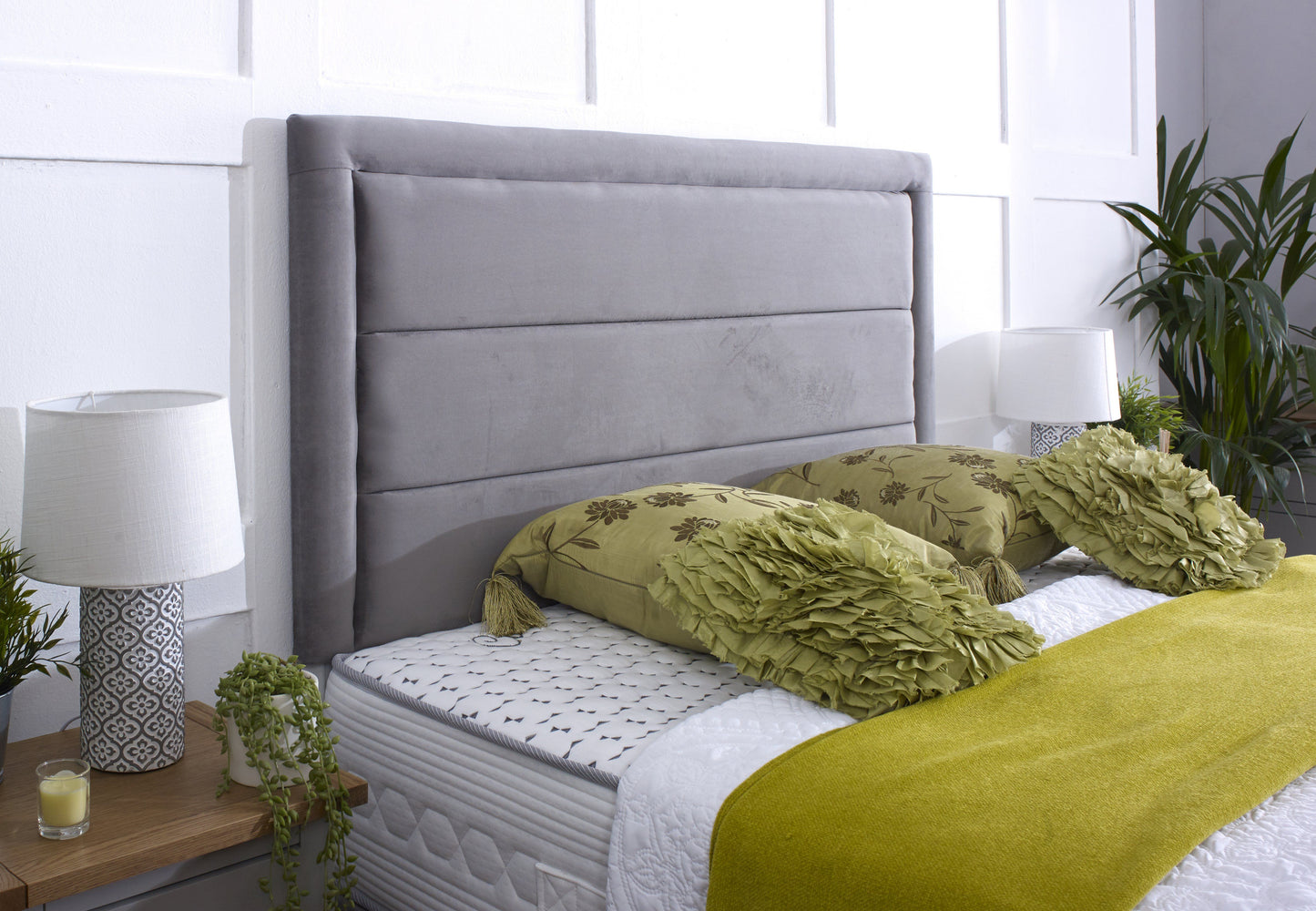 Athens Divan Bed Set with Border Headboard
