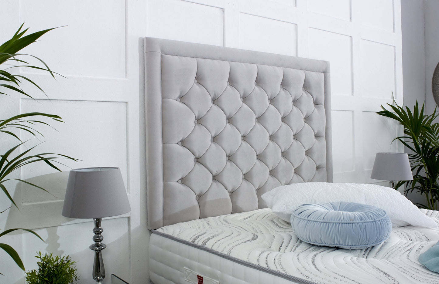 Andalusia Divan Bed Set with Tall Button Headboard and Footboard