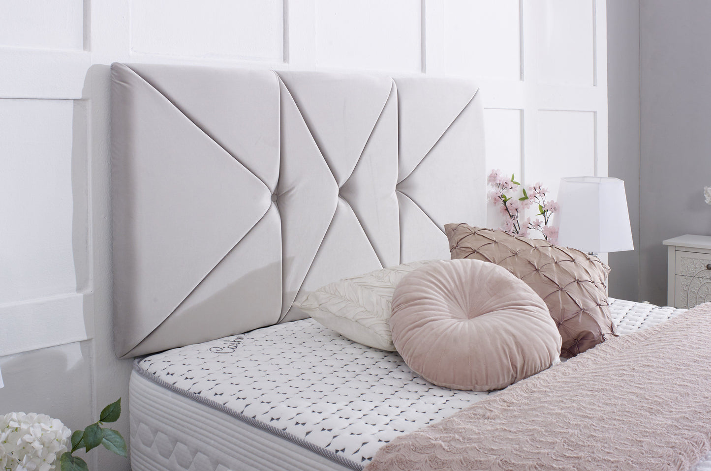 Prague Divan Bed Set with Button Headboard