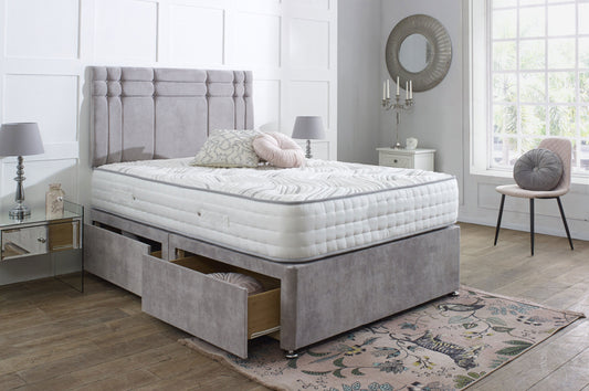 Canterbury Divan Bed Set with Button Headboard