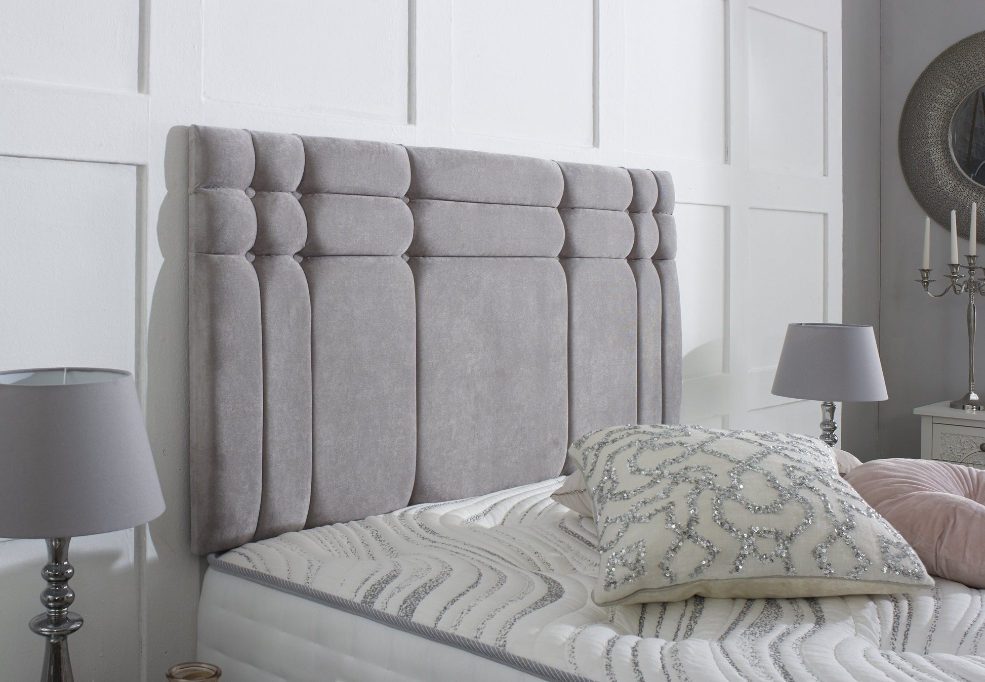 Canterbury Divan Bed Set with Button Headboard