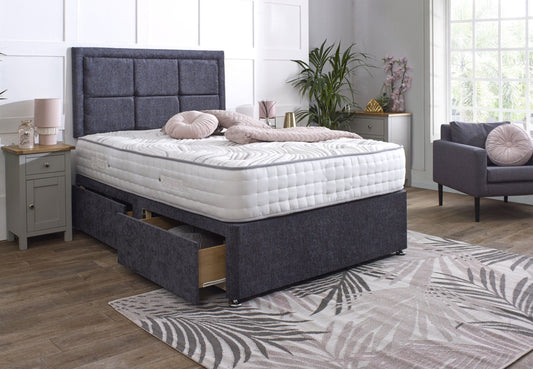 Lisbon Divan Bed Set with Border Headboard