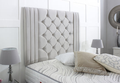 Regal Divan Bed Set with Tall Button Headboard