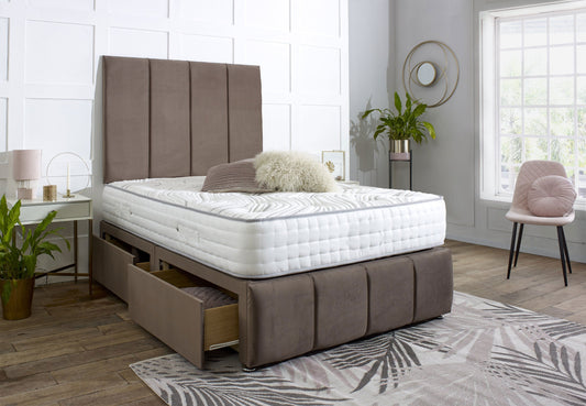 Milan Divan Bed Set with Tall Headboard and Footboard