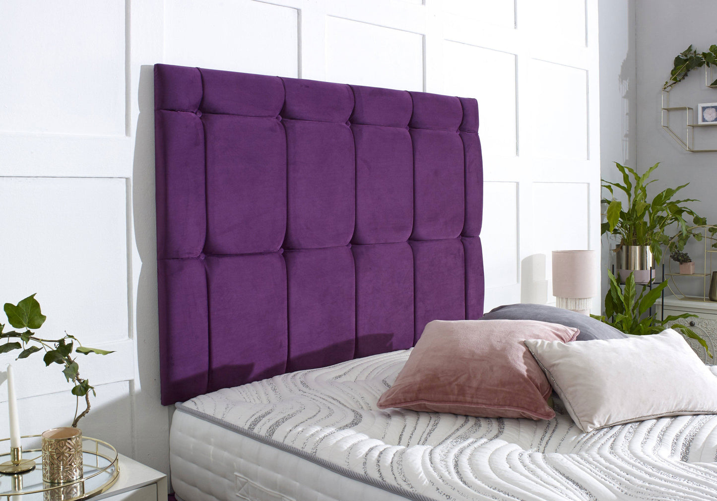Turin Divan Bed Set with Tall Button Headboard and Footboard