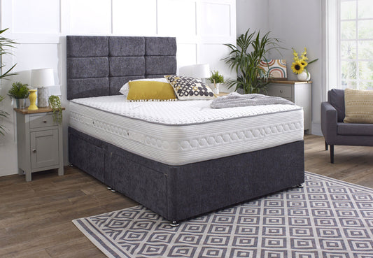 Monty Divan Bed Set with Button Headboard