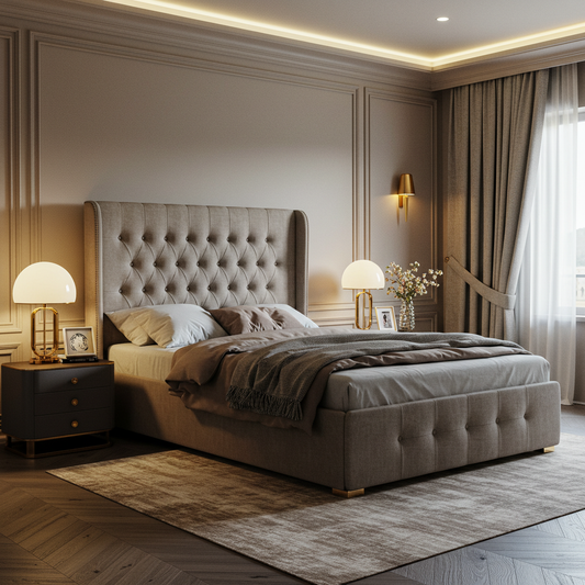 Luxury Upholstered Ottoman Storage Bed with Tufted Headboard