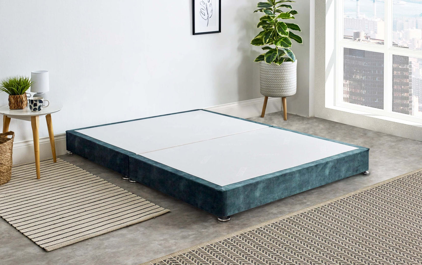 Low Divan Bed Base On Chrome Glides image 3