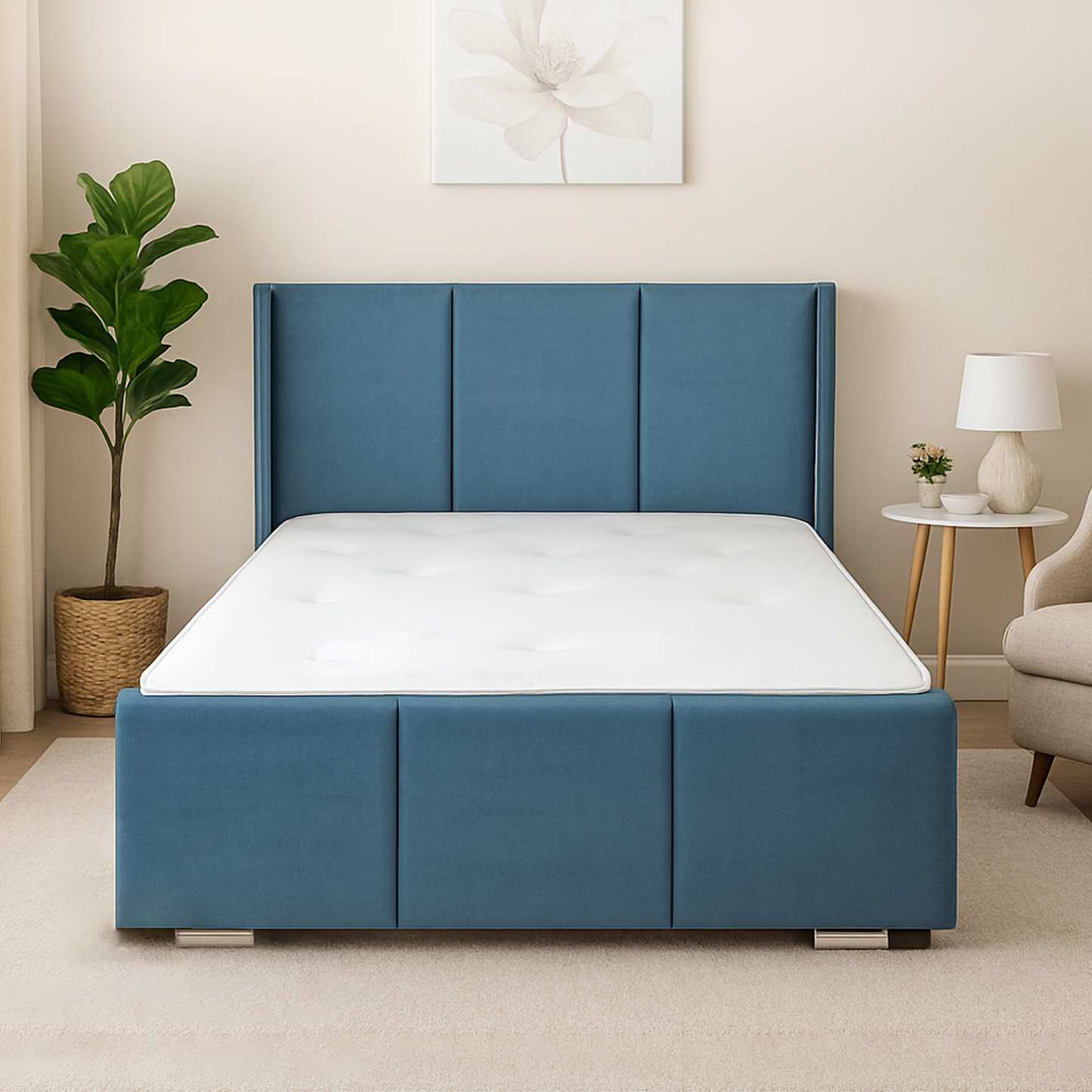 Modern Panel Upholstered Bed Frame